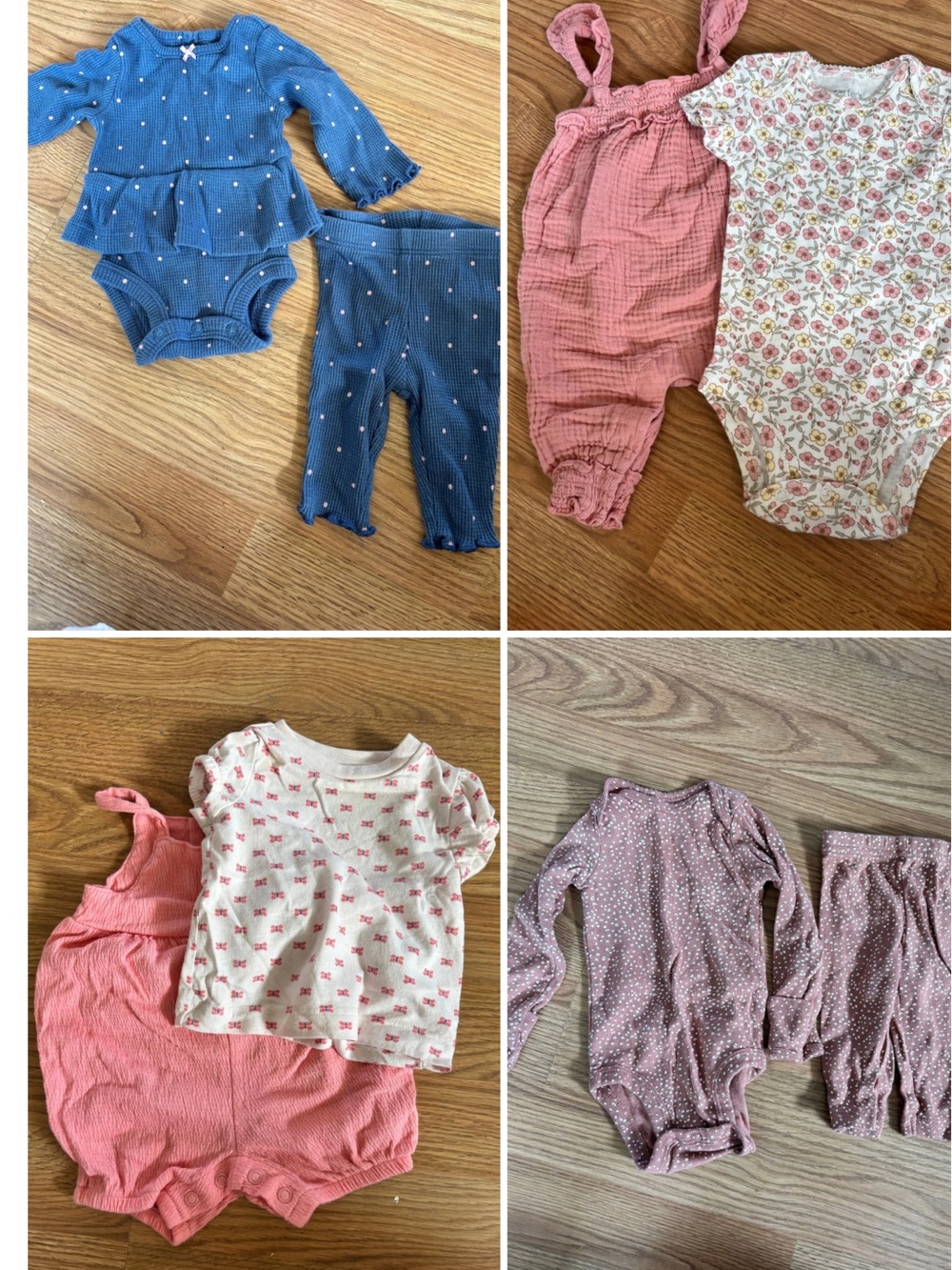 Carter's Blue, Pink, Floral & Mauve Baby Girls 4-Piece Mix
